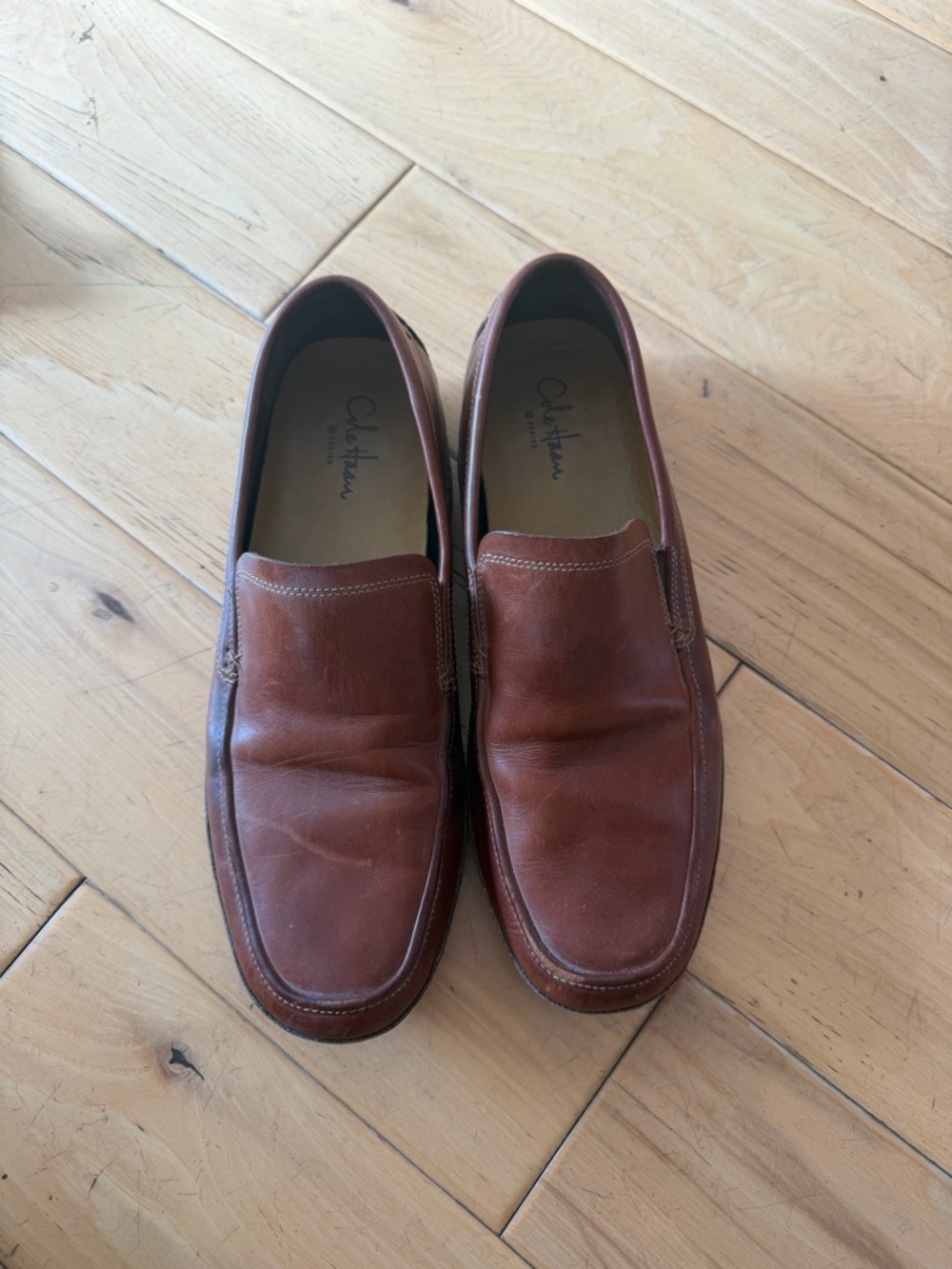 Cole Haan Men's Chestnut Brown Leather Slip-On Loafers - Picture 2 of 7